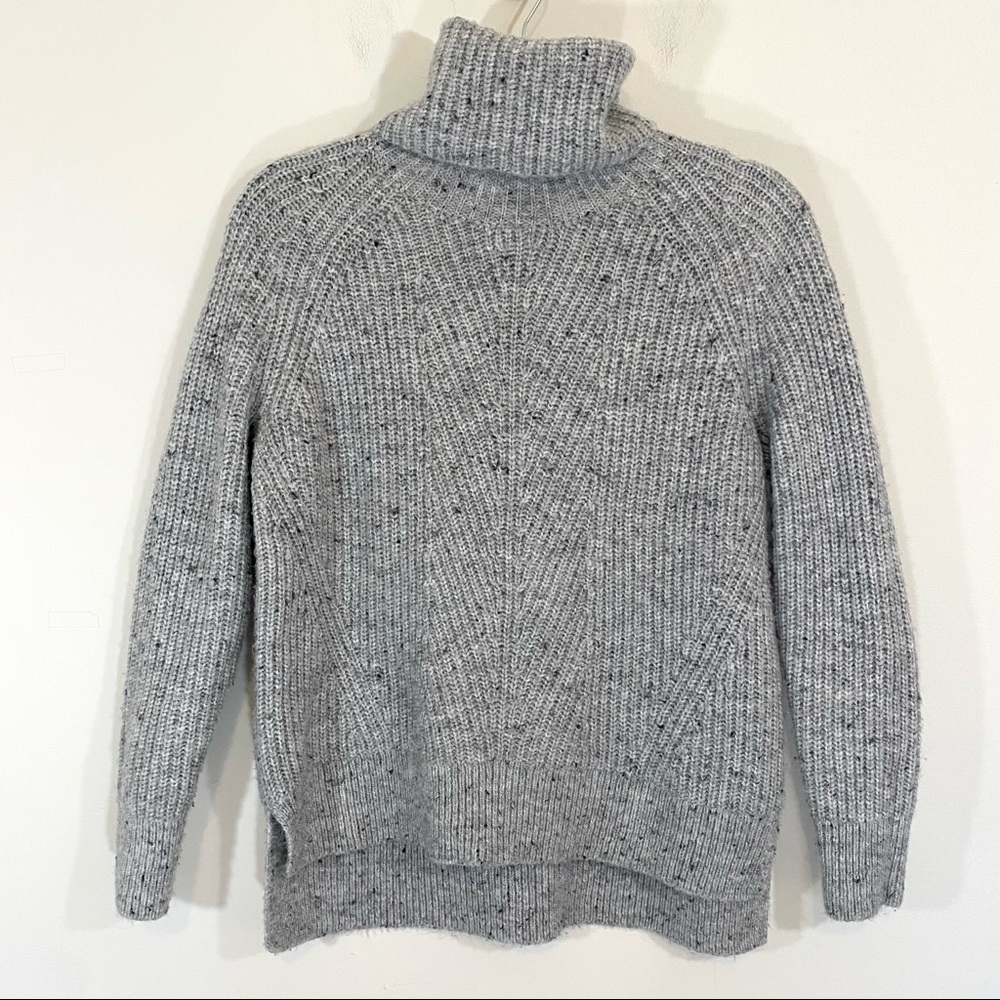Madewell Donegal Mercer Turtleneck Sweater in Coziest Yarn Heather Grey Gray S